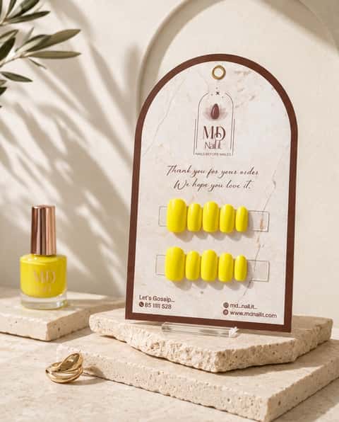 Round shaped press-on nails