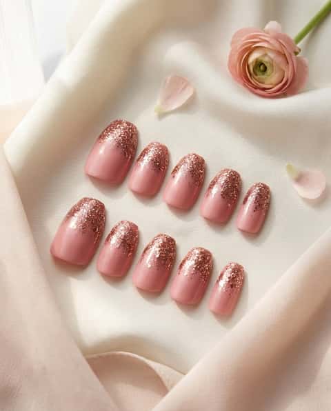 Dusty Rose press-on nail set