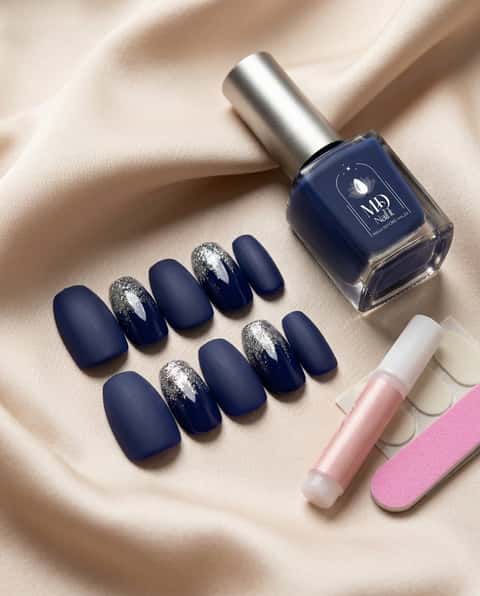 Ink velvet press-on nail set